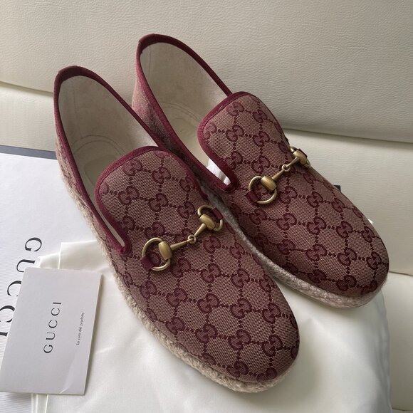 NIB $790 Gucci Men GG Monogram Sneakers Loafer Shoes Brown 9 US /8 UK Italy main image 8